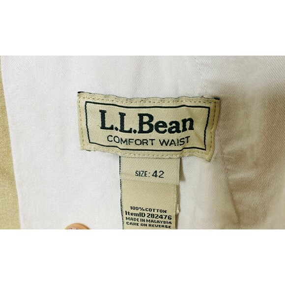 LL Bean Tropic Weight Cargo Shorts Mens Khaki Cotton Comfort Waist Outdoor Sz 42 - Picture 6 of 6